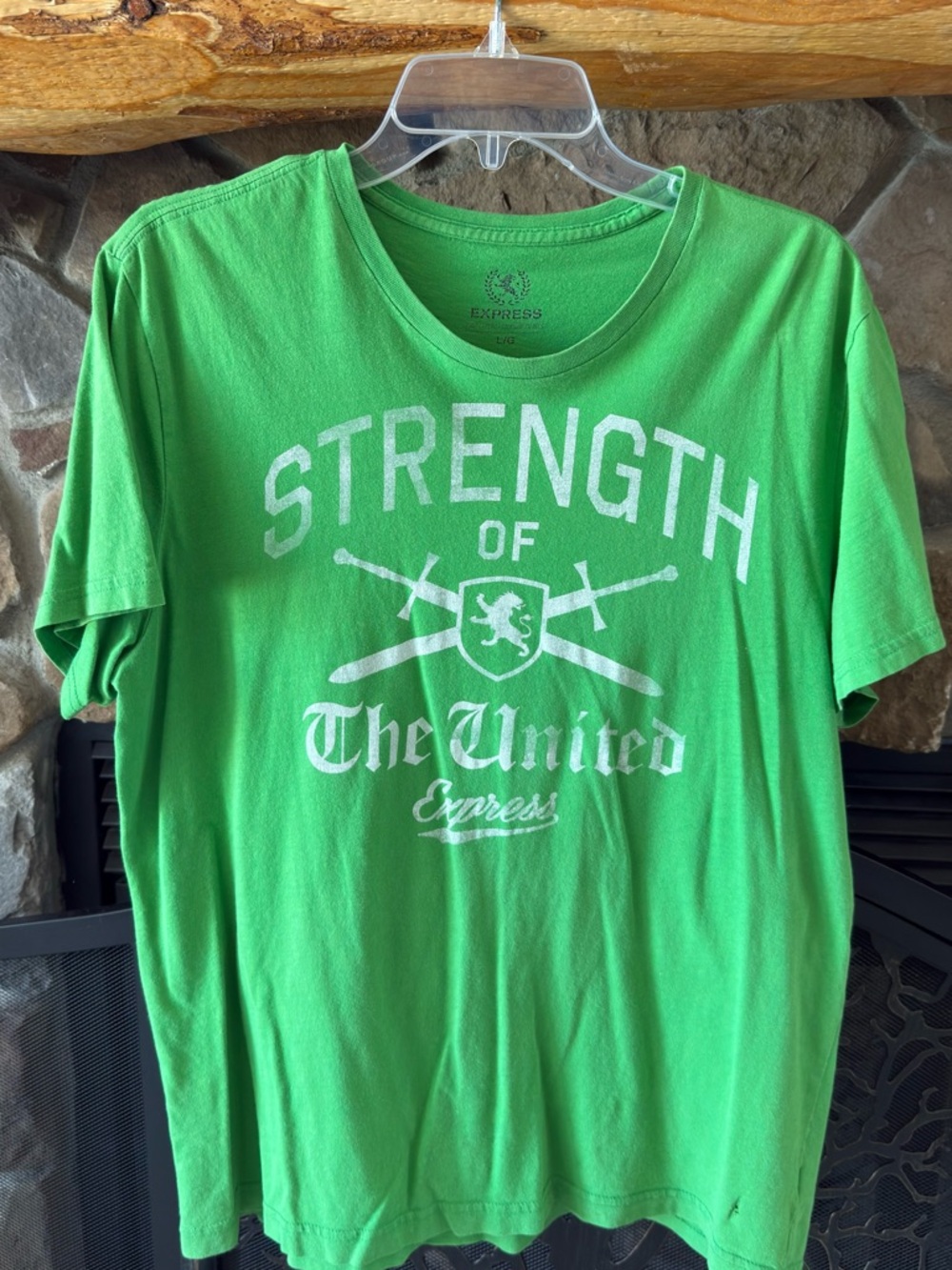 Express Bright Green Graphic 'Strength of The United' Tee
